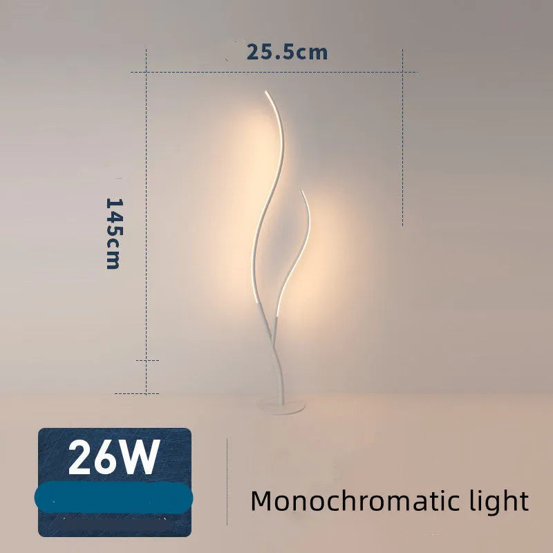Fashion Twig Artistic Line Floor Lamp with LED light silicone shade aluminium alloy body stepless dimming black finish