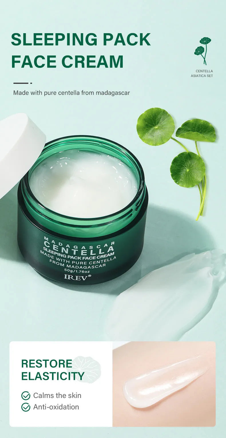Snow Grass Centella Asiatica Combination Facial Skincare Set with five products cream toner serum mask lotion