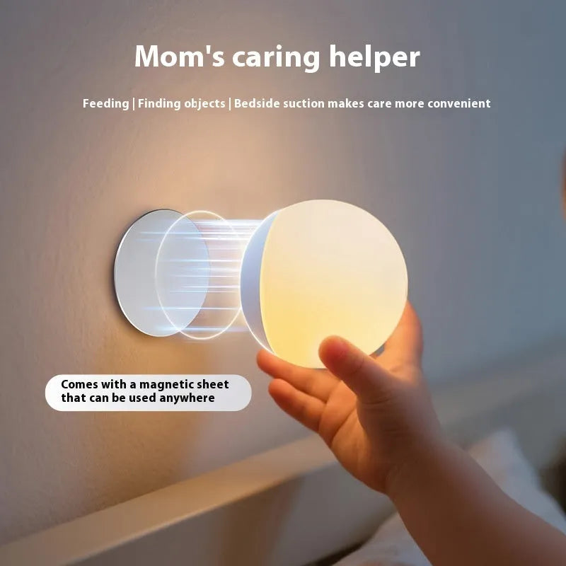 Shell pearl coloured silicone pat induction night light with power storage, disk shape 140x145x160 mm