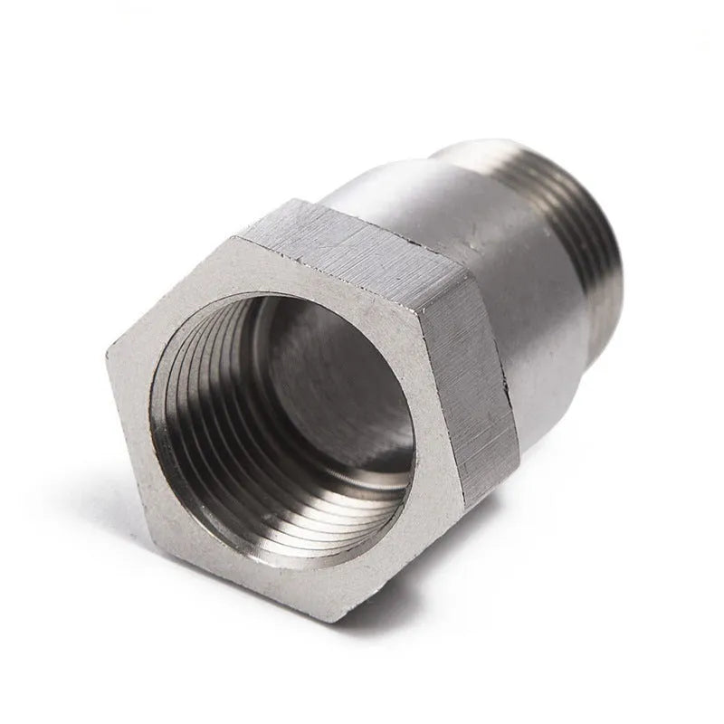 Silver iron M18 X 1.5 oxygen sensor extension tube adapter for motorcycle exhaust threads