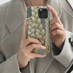 Twist braid transparent TPU phone case for iPhone showing braided edge and clear back