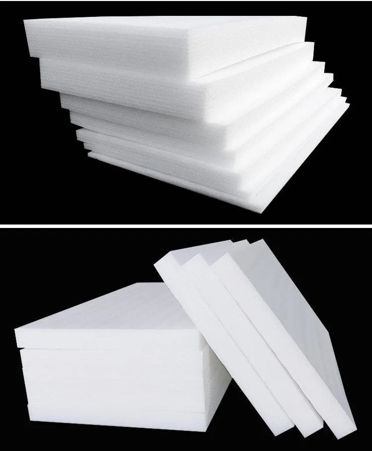 White high-density EPE pearl cotton foam board measuring 2 metres by 1 metre with 10mm thickness