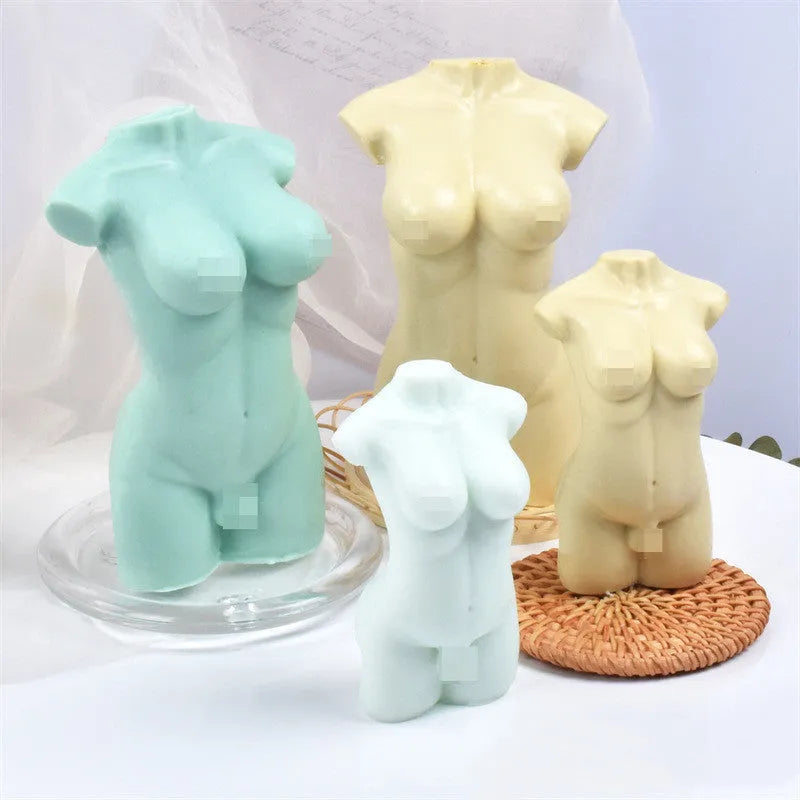 Geometric two-piece silicone mould for making body candles and aromatherapy plasters