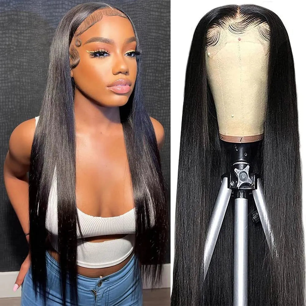 Human hair HD lace wig exotic style hand woven real hair in brown tone on mannequin head, 18-30 inch length options