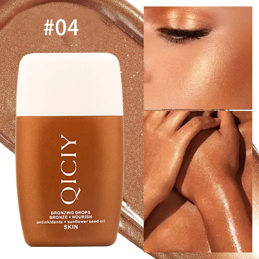 30ml bottle of face and body brightening contour liquid with four colour classification options