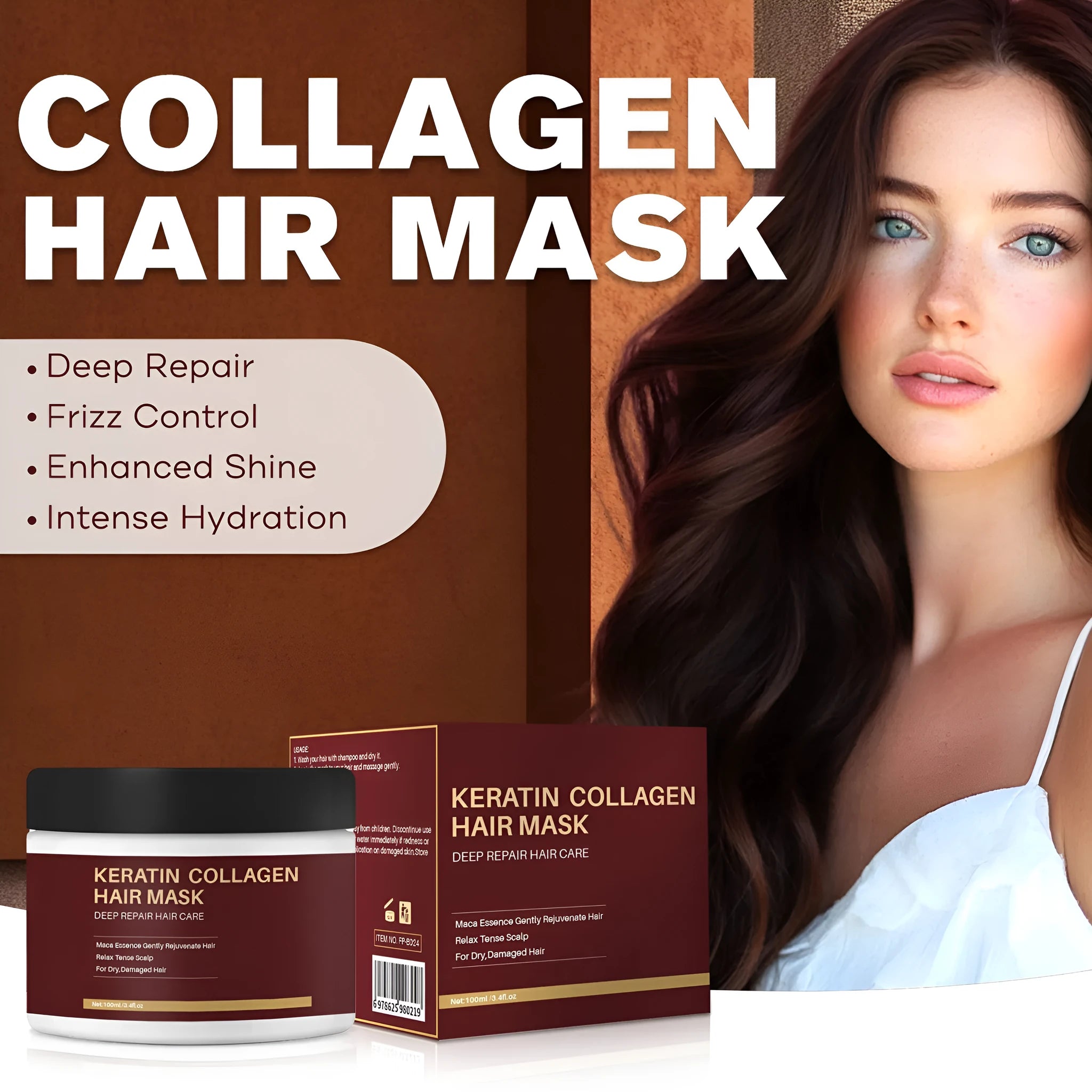 100ml collagen hair mask for moisturising and repairing treatment