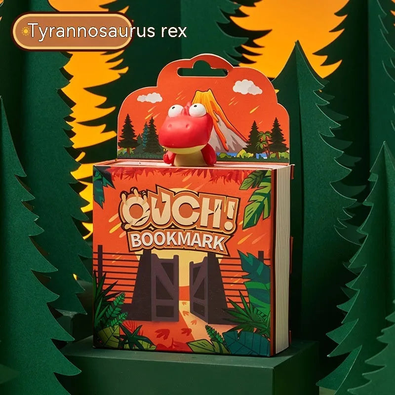 Dinosaur series bookmark showing animated Tyrannosaurus Rex design for pupils' stationery