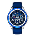 Men's smart bracelet watch with zinc alloy screen and silicone wristband in black, blue, or grey colours