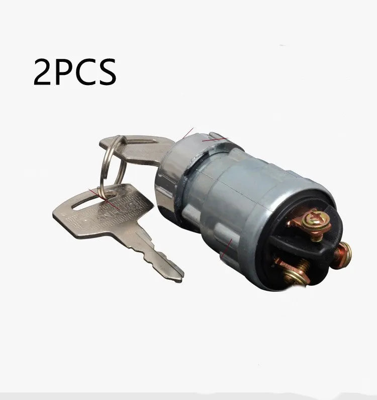 Copper car ignition lock with key for trucks and agricultural vehicles