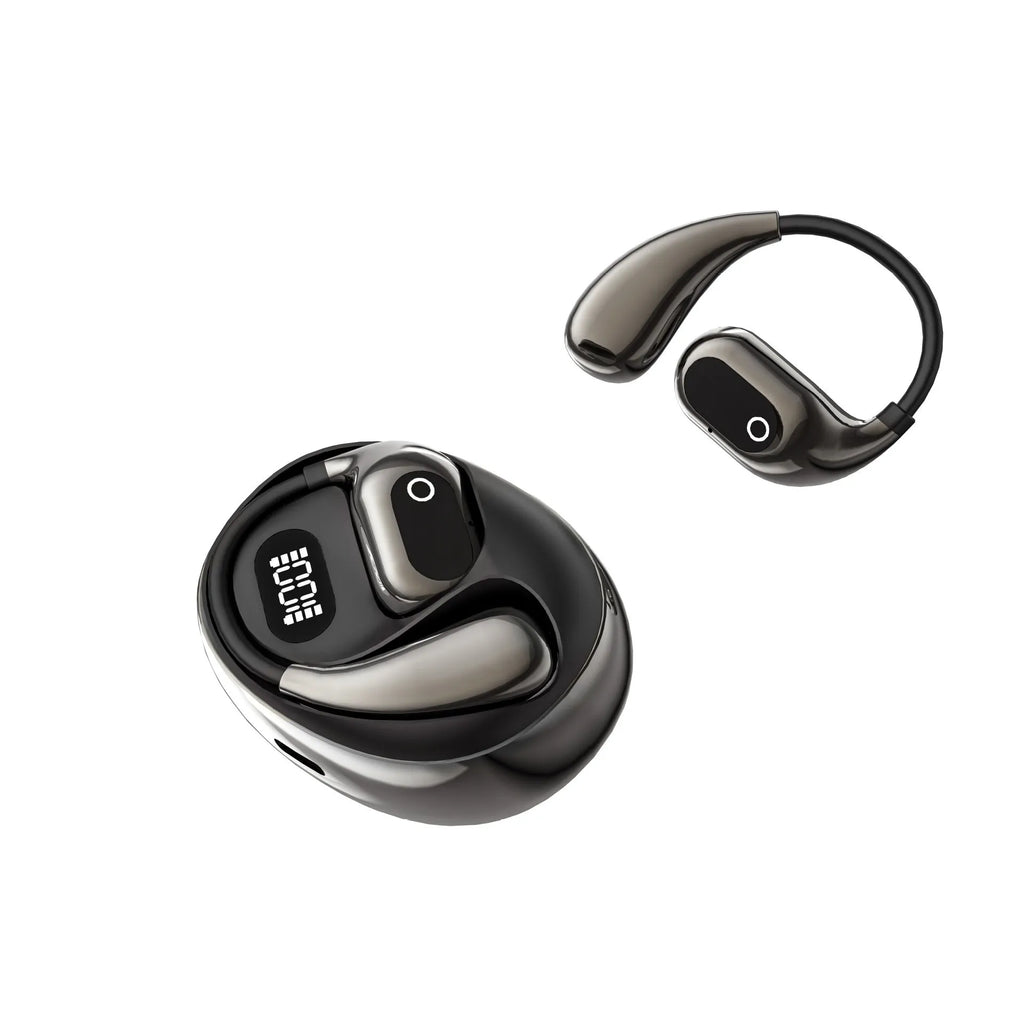 AI smart translation wireless Bluetooth ear-mounted headset XG99 White with digital display and voice control
