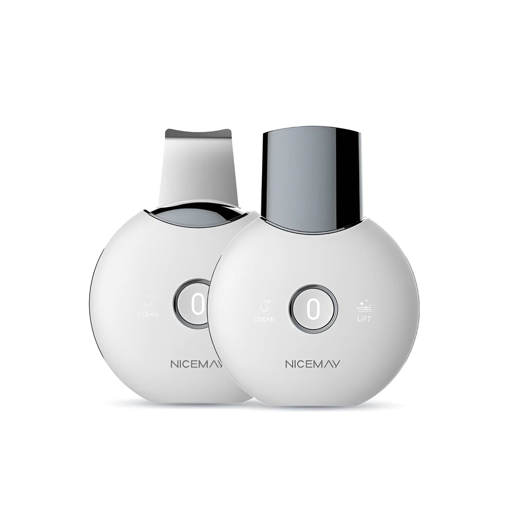 White ABS plastic palm sonic cleansing apparatus for blackhead and dead skin removal, model BJ-1809