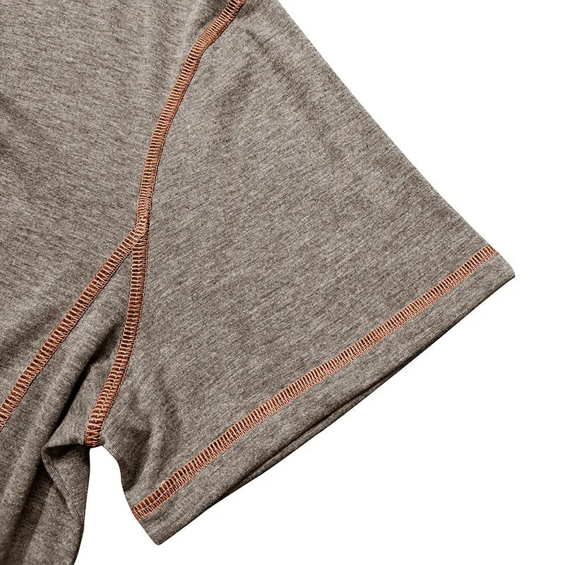 Men's short sleeve Henley shirt in solid colour cotton blend slim fit pullover