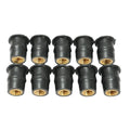 Ten black rubber brass well nut fasteners for motorcycle wind deflector and panel mounting.