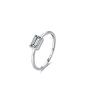 S925 sterling silver heart-shaped engagement ring with clear zircon inlay, US size 7, silver finish