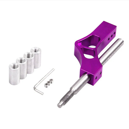 Adjustable car gear lever in aluminium alloy and stainless steel, available in six colours, with hexagon wrench for installation