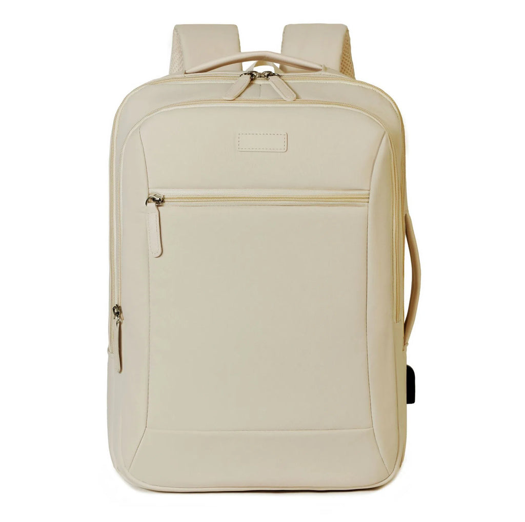 Women's multi-functional large capacity business bag in Oxford cloth, solid colour, beige option