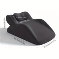 Stomach sleeper pillow in blue, designed for prone sleeping and reading.