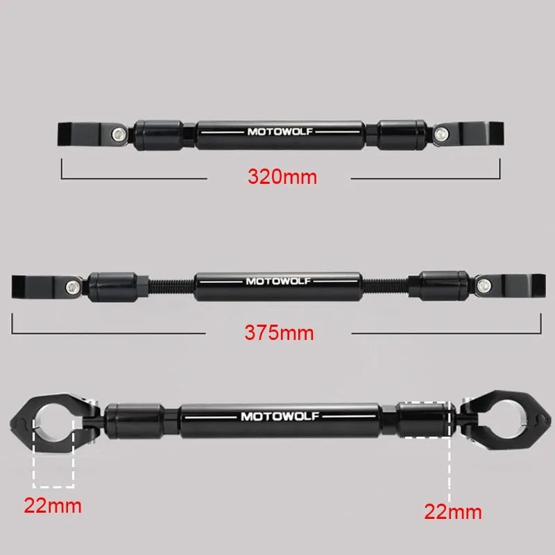 MDL3505 aluminium alloy motorcycle handlebar crossbar in silver colour close-up