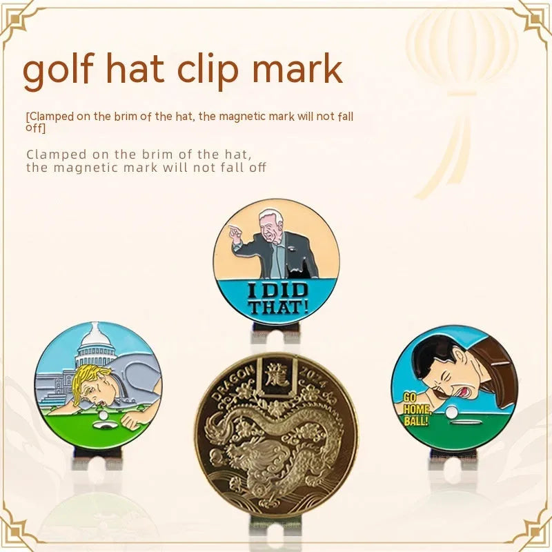 Zinc alloy hat clip with dragon year design for golf caps and personalised accessories