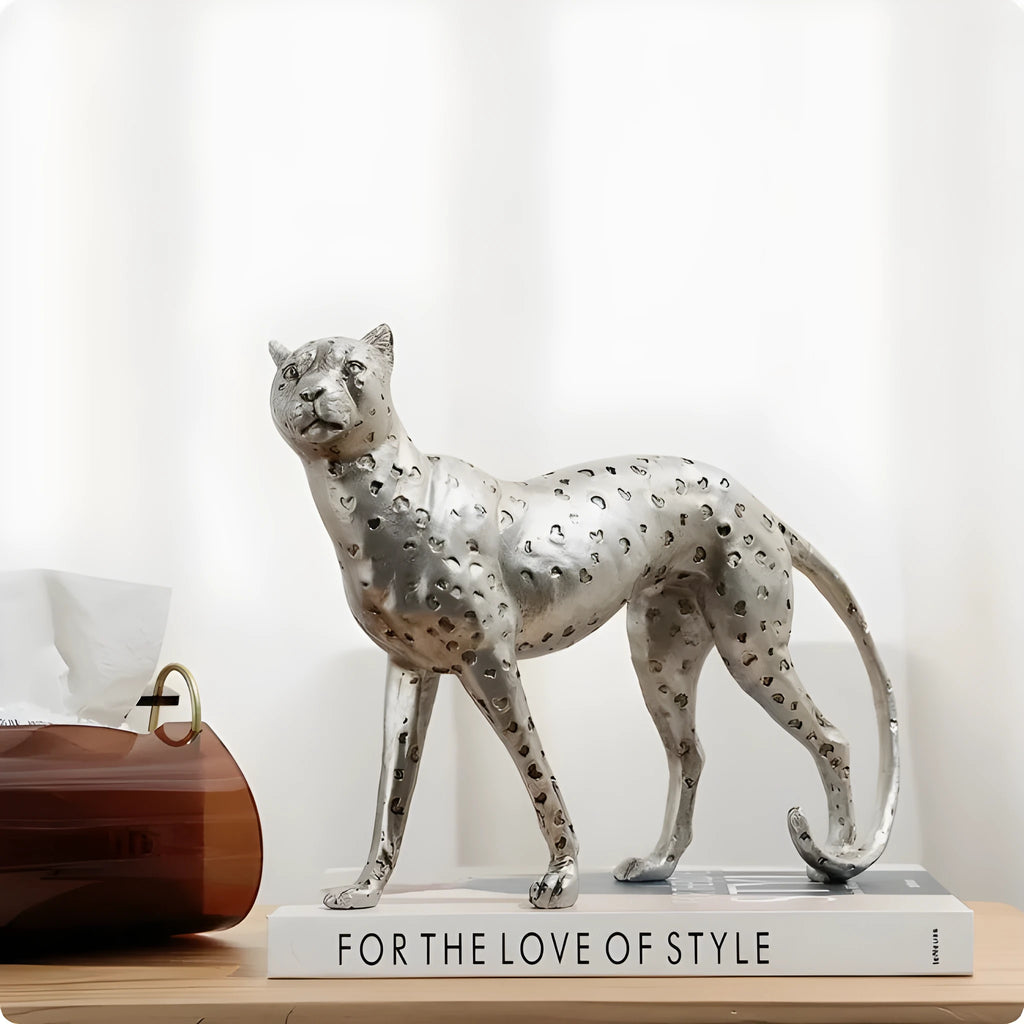 Modern leopard resin ornament decoration in American leopard colour with large, small, and walking posture options