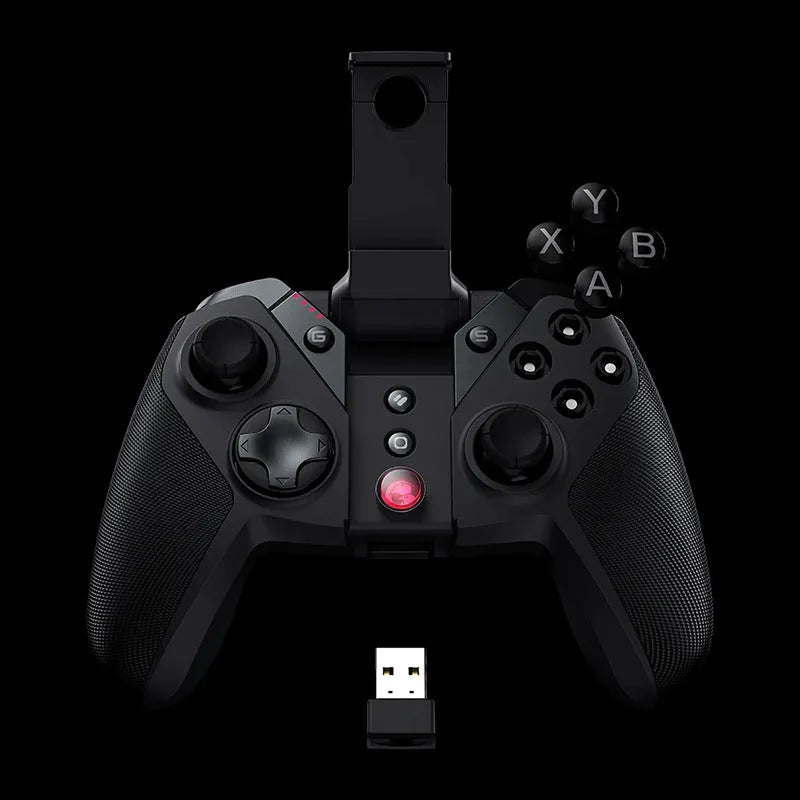 Black Gaishi wired USB Type-C game controller with programmable rear buttons on ergonomic ABS shell.