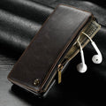 Black leather flip phone case for Samsung Galaxy Note 9 smartphone
