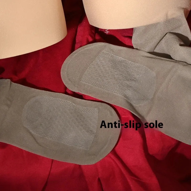 Men's transparent sheer 30D acrylic stockings showing cat scratch resistance in black, brown, gray and skin colour options.