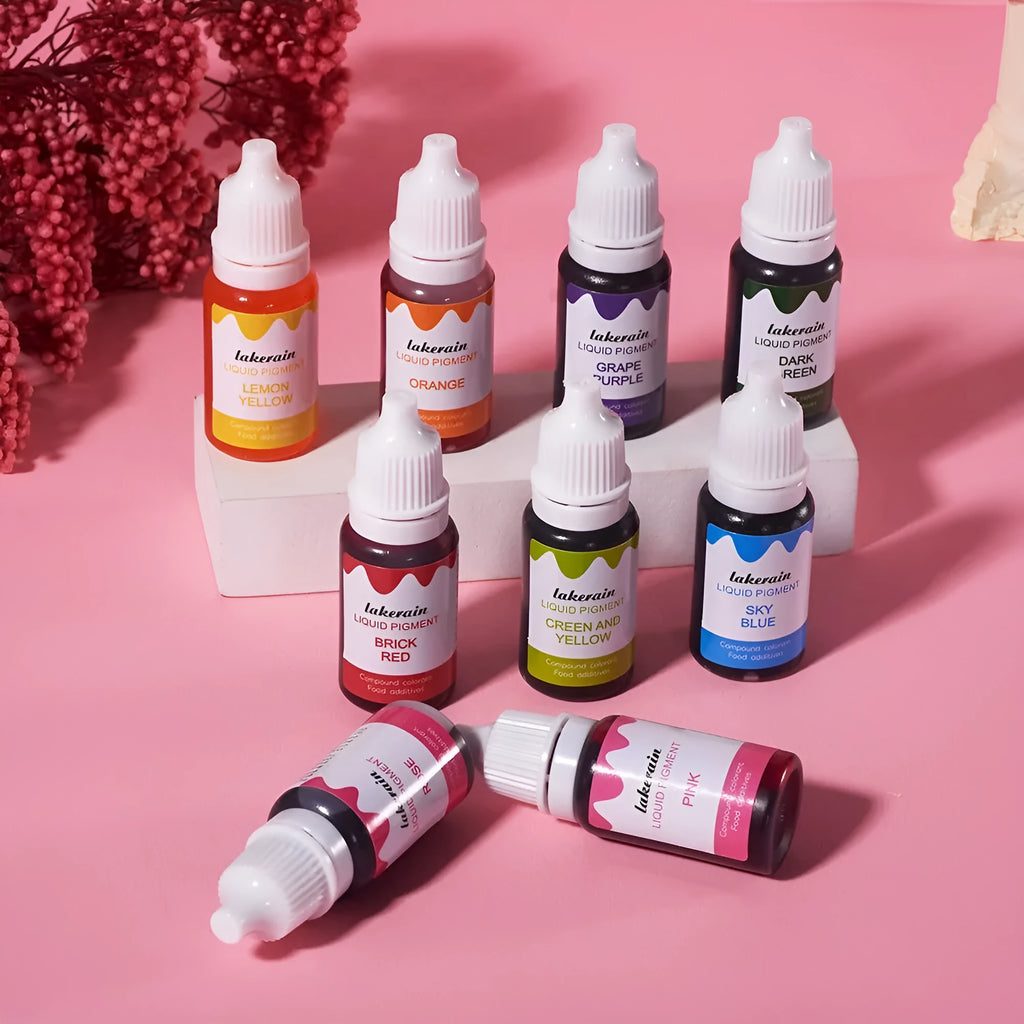 24 bottle food pigment set with colour assortment and craft accessories for cake decorating and soap making