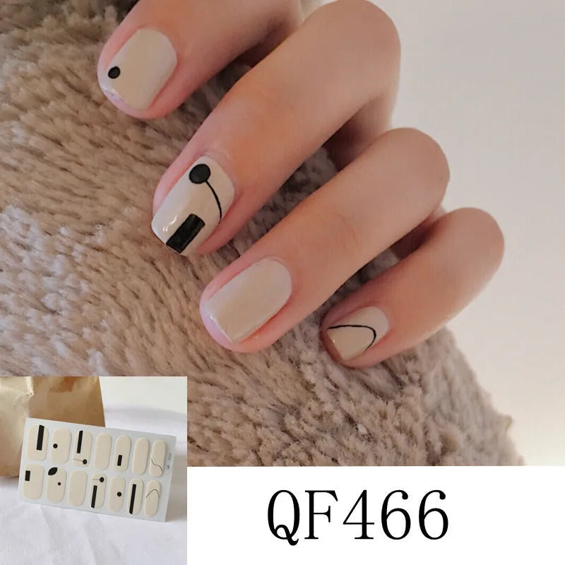 3D diamond waterproof nail stickers for pregnant women, 14 full coverage stickers per pack, multiple colour styles