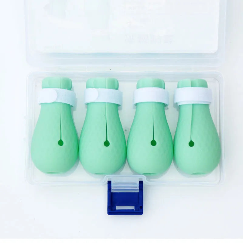 Green silicone cat paw scratch protection gloves set of 4 pieces