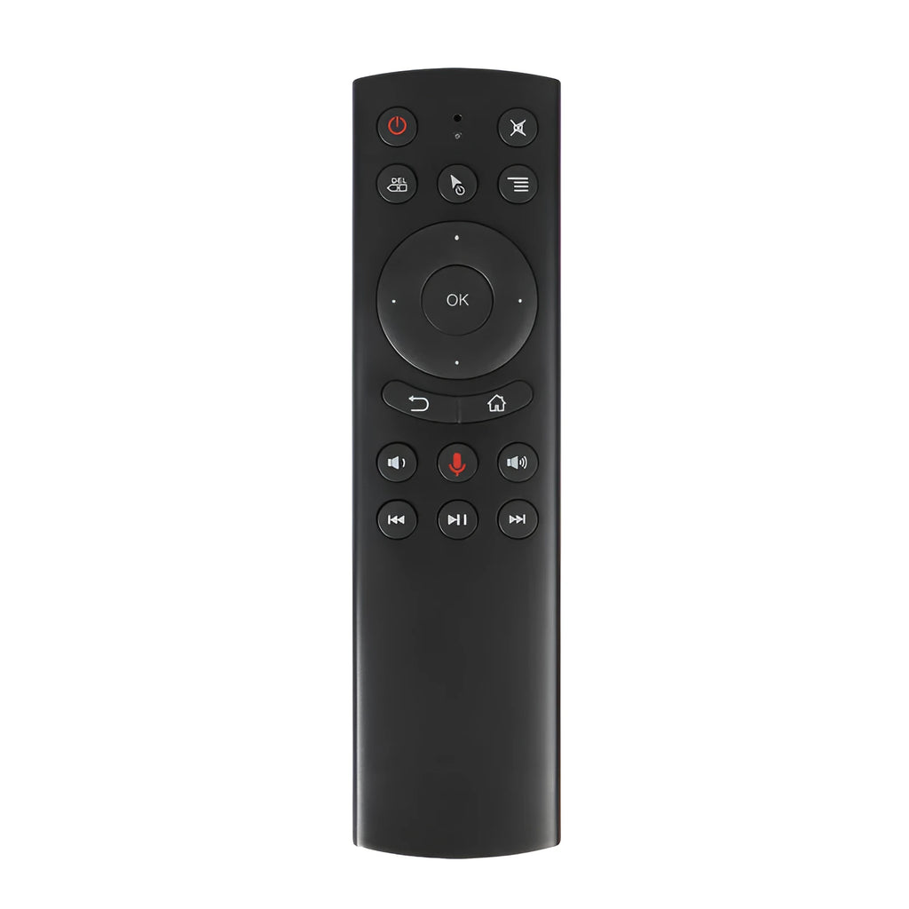 G20 wireless flying mouse remote with USB receiver showing dimensions and button layout