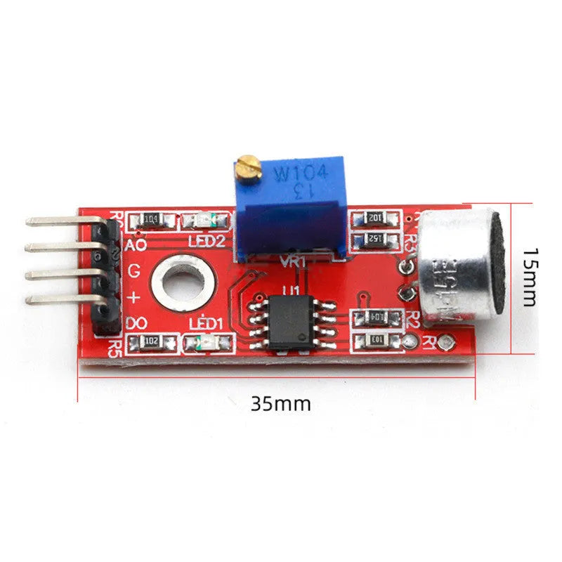 KY-037 high sensitivity microphone sensor module with 5V power supply and 3mm screw hole
