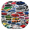 Pack of 50 JDM Initial D racing car sticker decals with cartoon graffiti designs on waterproof vinyl