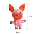Animal shaped plush dog chew toy with squeaky sound in bright colours