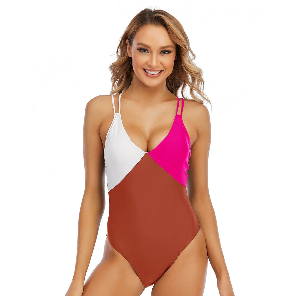 Women's Brazilian bikini swimsuit with breast pad, sleeveless cut, available in multiple colours and sizes XS-XXL