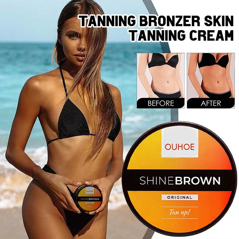 Tanning cream and aloe vera gel combo set for natural deep tan and after-sun repair, 50g and 100g sizes