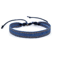 National style denim fabric bracelet carrying strap with mixed material construction and colour options YYR001 to YYR011.