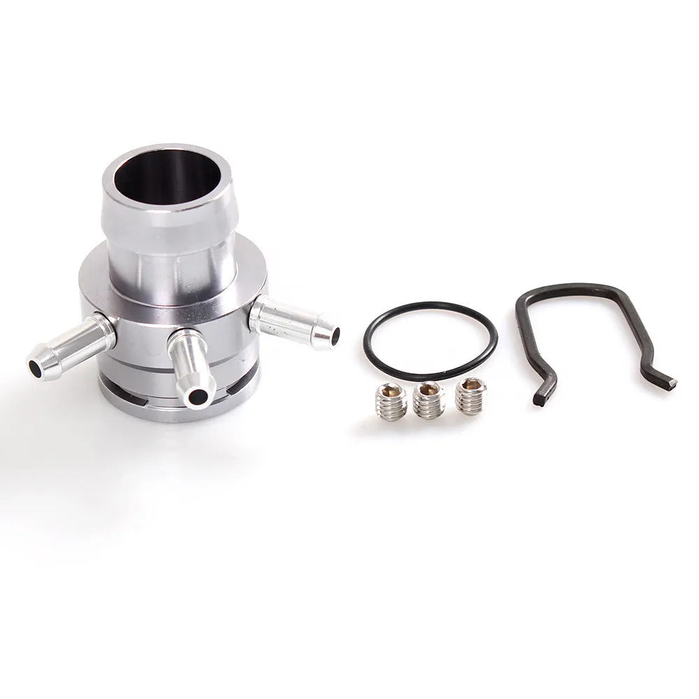 Black and titanium coloured ABS plastic vacuum adapter tee kit for second generation engines