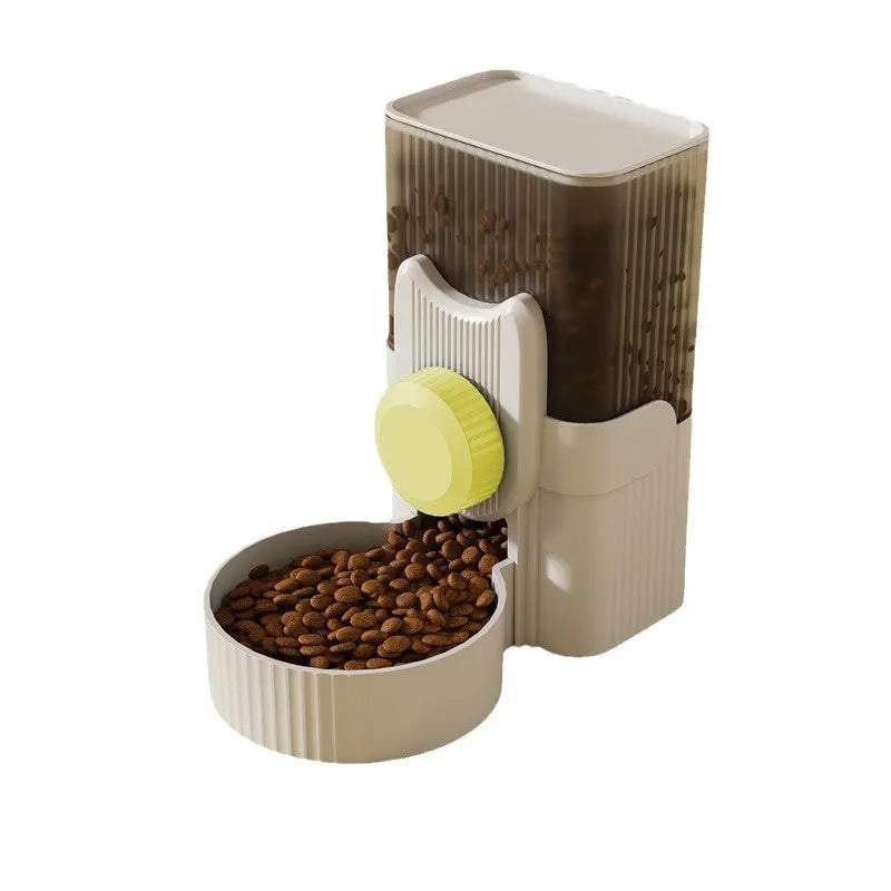Cat water fountain and automatic feeder set with 1000ml plastic water dispenser and feeder in multiple colours