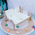 Four Seasons plus size cat nest hammock 52x42x29cm with wooden frame and bear cushion