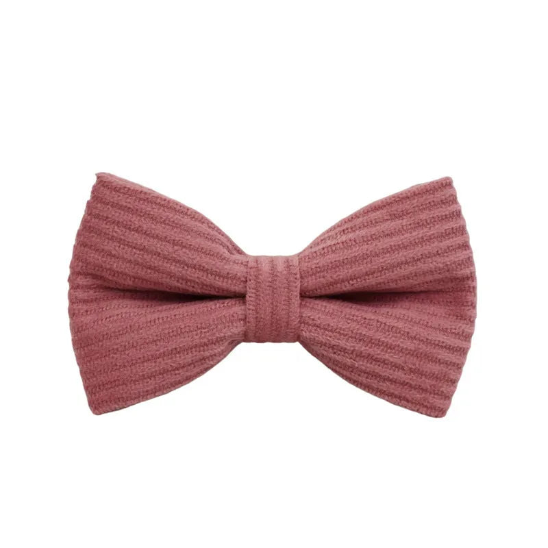 Corduroy dog collar and matching accessories including leash, vest, bow tie, and poop bag holder