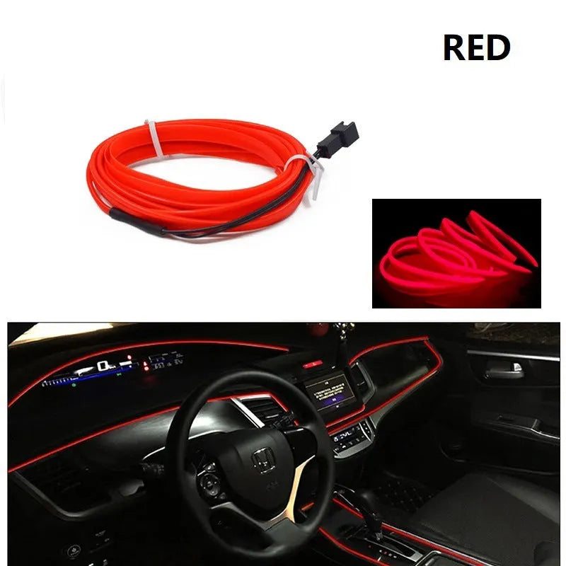 6 metre car interior USB LED ambient light cable in ten colour options