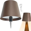 LED wine bottle table lamp with USB charging and three colour dimming modes in a white cylinder base