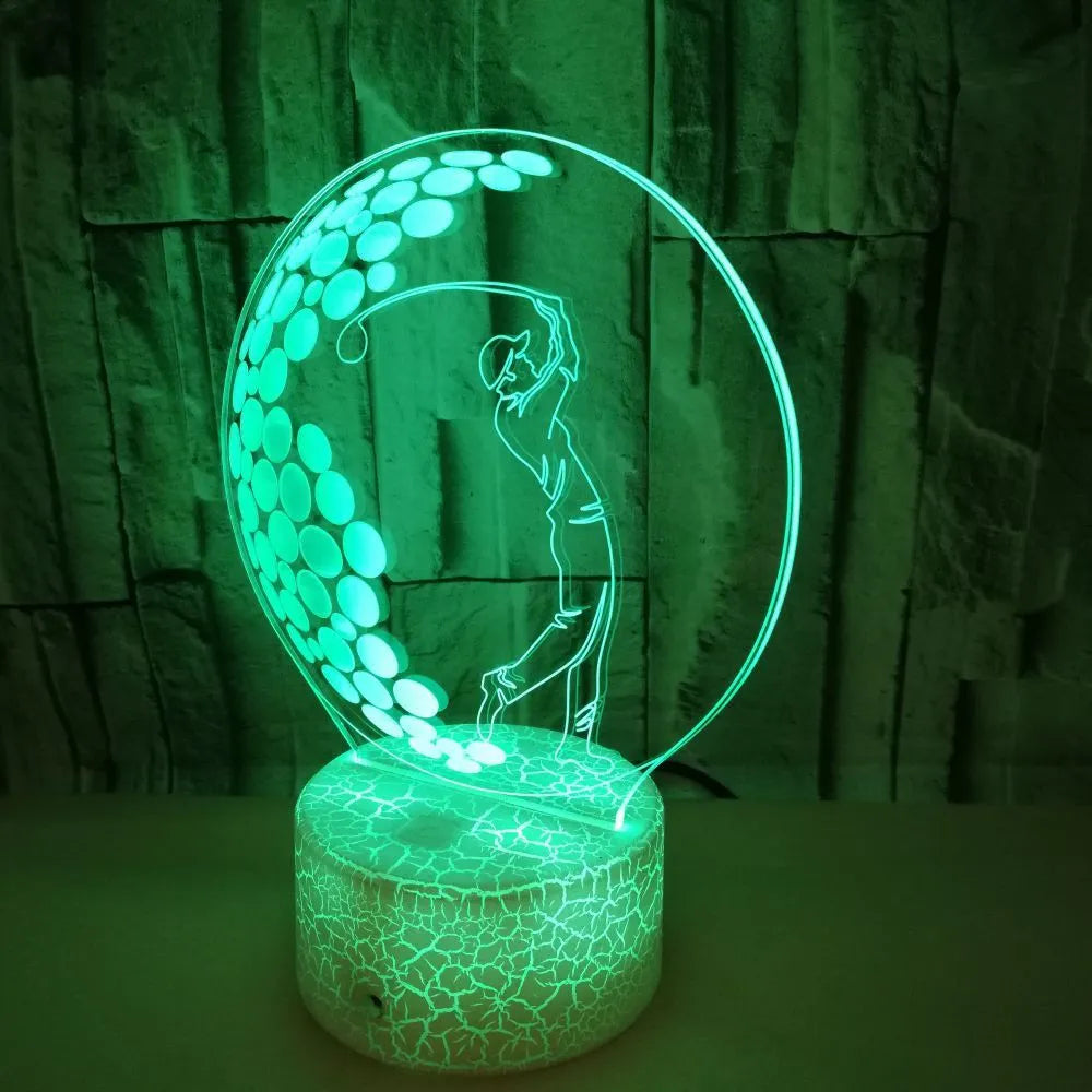 3D night light with acrylic shade, touch and remote control, 3W LED, USB powered, modern simple style