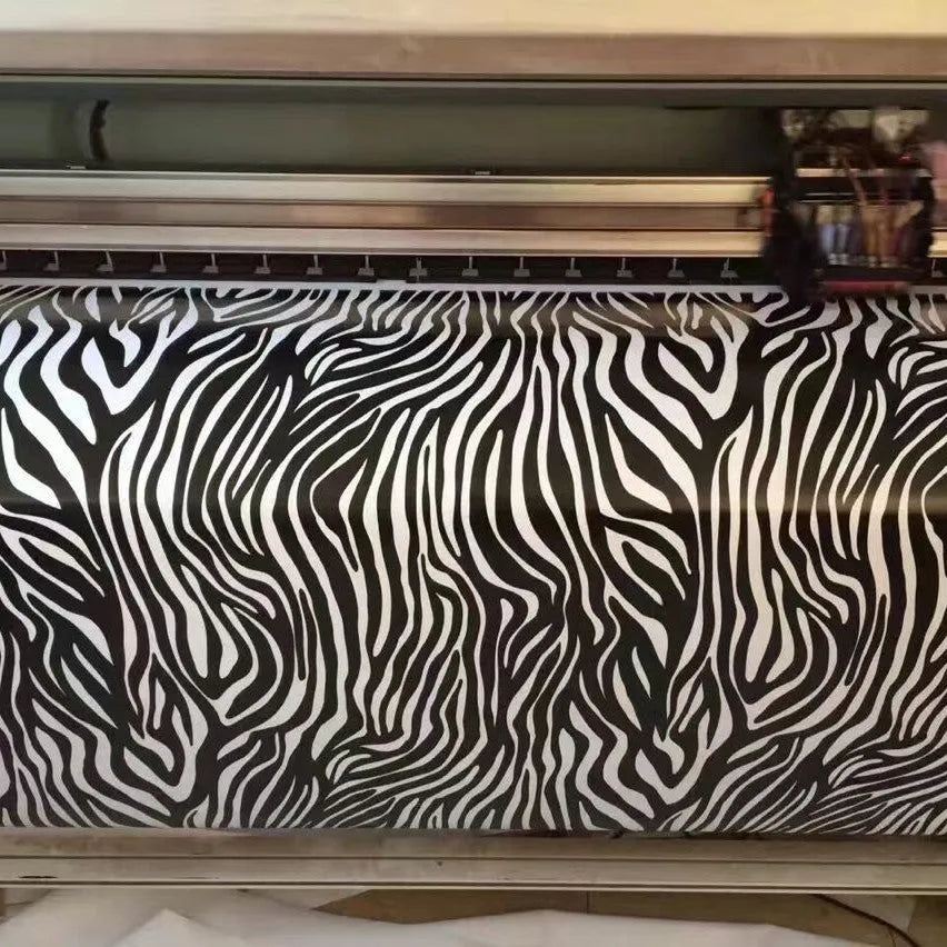 Graffiti car film sticker 50x150cm in zebra, warning line, and black and white plaid patterns