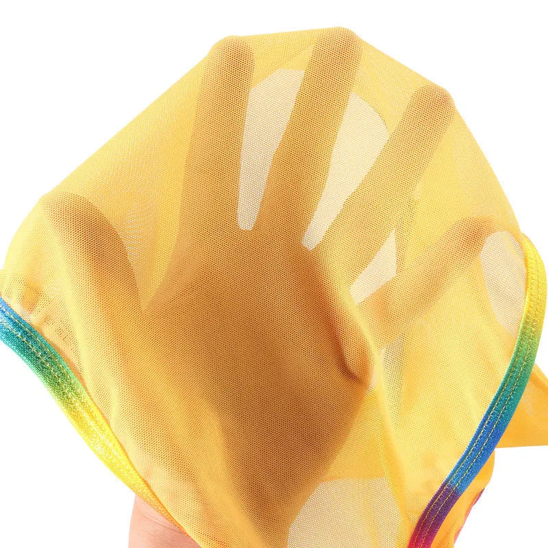 Transparent mesh quick-drying briefs in six colour options on size chart