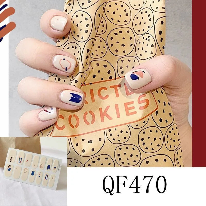 3D diamond waterproof nail stickers for pregnant women, 14 full coverage stickers per pack, multiple colour styles