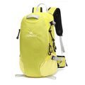Outdoor waterproof hiking backpack with physiological curve back plate in black, lake blue, or lemon yellow