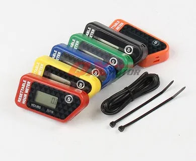 Black waterproof LCD maintenance timer for ATV motorcycle boat lawn mower generator service scheduling
