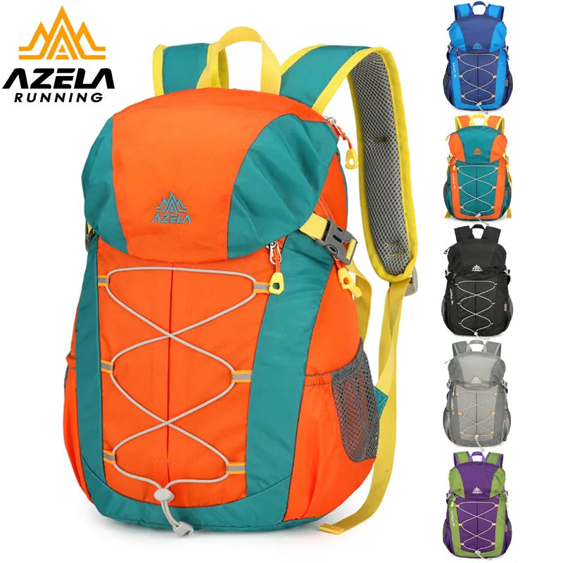 AZELA 20L Colour Block Hiking Backpack in Blue, lightweight polyester daypack for outdoor hiking and travel